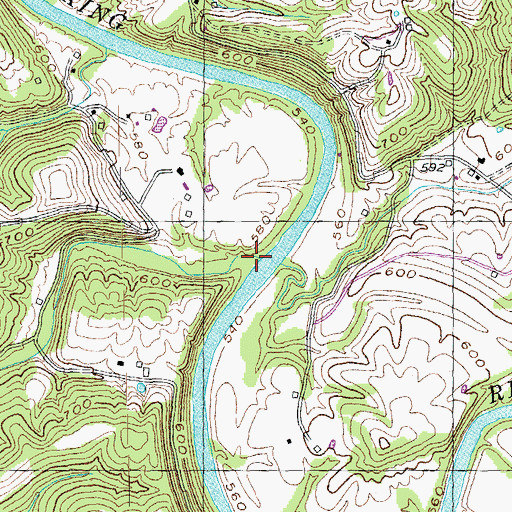Topographic Map of Blanket Creek, KY