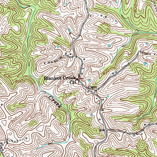 Topographic Map of Blanket Creek Church, KY