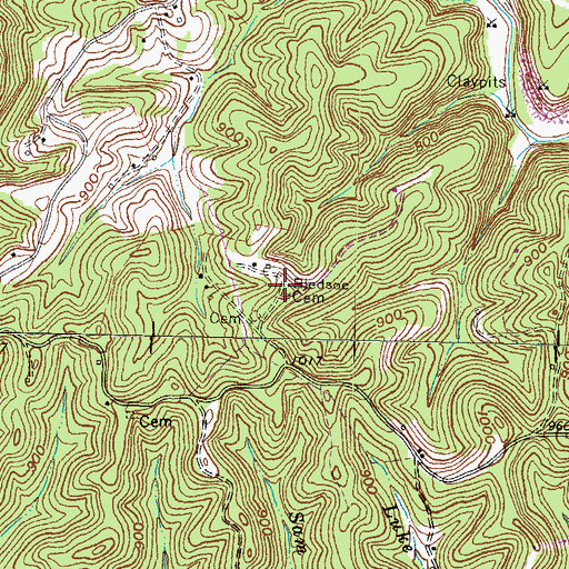 Topographic Map of Bledsoe Cemetery, KY