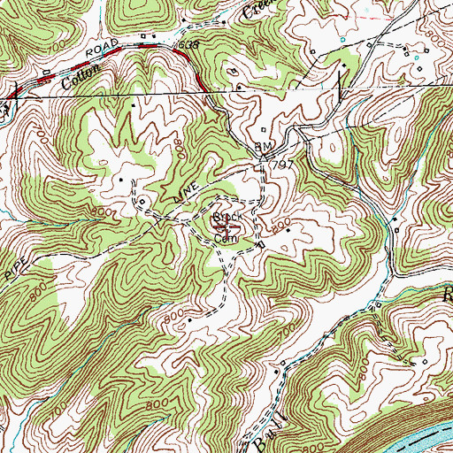 Topographic Map of Block Cemetery, KY