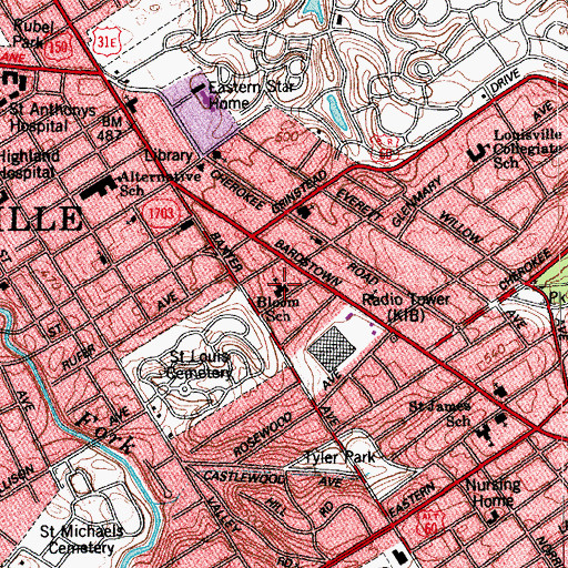Topographic Map of Bloom School, KY