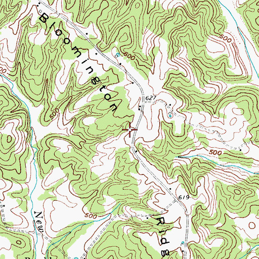 Topographic Map of Bloomington Ridge, KY