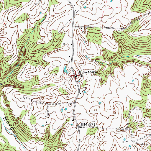 Topographic Map of Blowtown Church, KY
