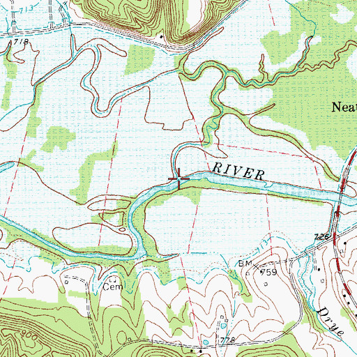 Topographic Map of Blue Branch, KY