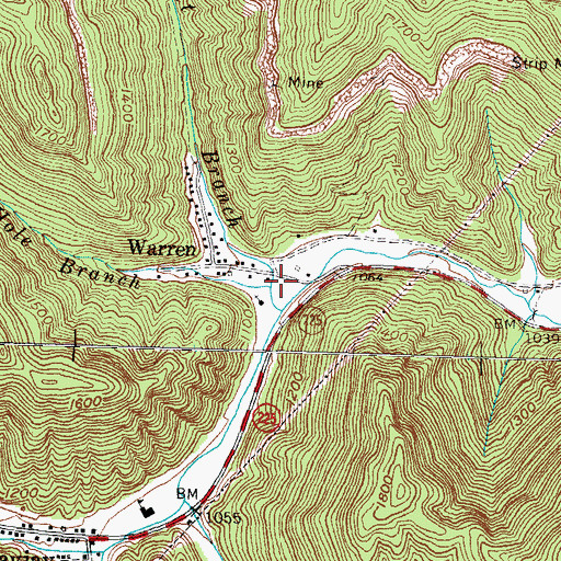 Topographic Map of Blue Hole Branch, KY