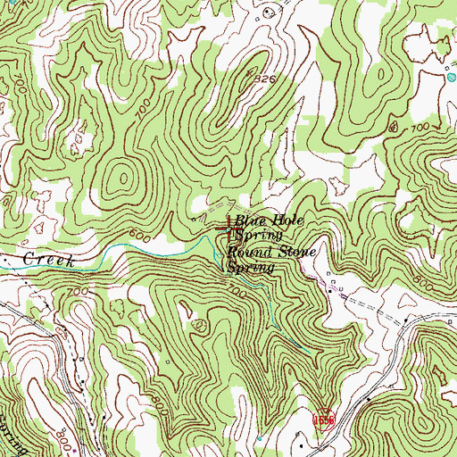Topographic Map of Blue Hole Spring, KY