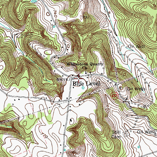 Topographic Map of Blue Level, KY