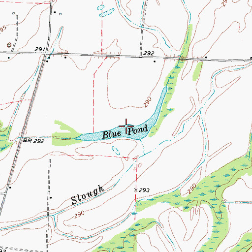 Topographic Map of Blue Pond, KY
