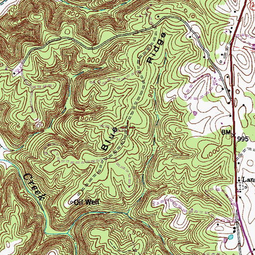 Topographic Map of Blue Ridge, KY