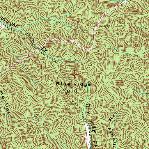 Topographic Map of Blue Ridge Hill, KY