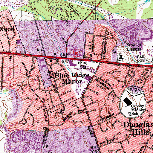 Topographic Map of Blue Ridge Manor, KY