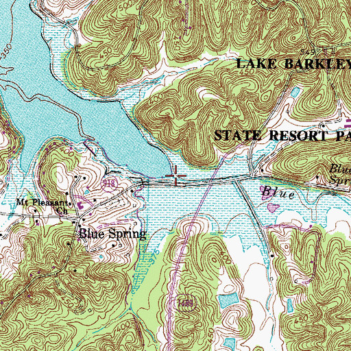 Topographic Map of Blue Spring Creek, KY