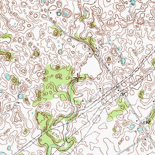 Topographic Map of Blue Spring Creek, KY