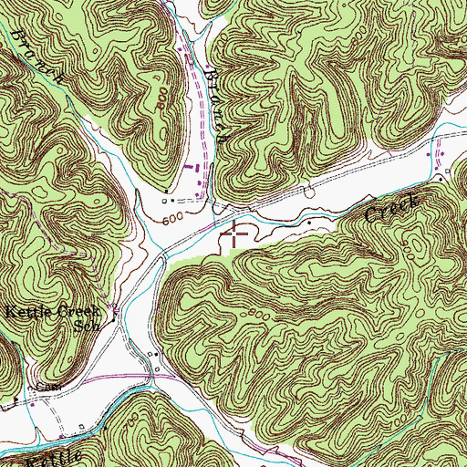 Topographic Map of Blythe Branch, KY