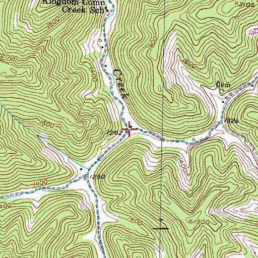 Topographic Map of Bo Fork, KY