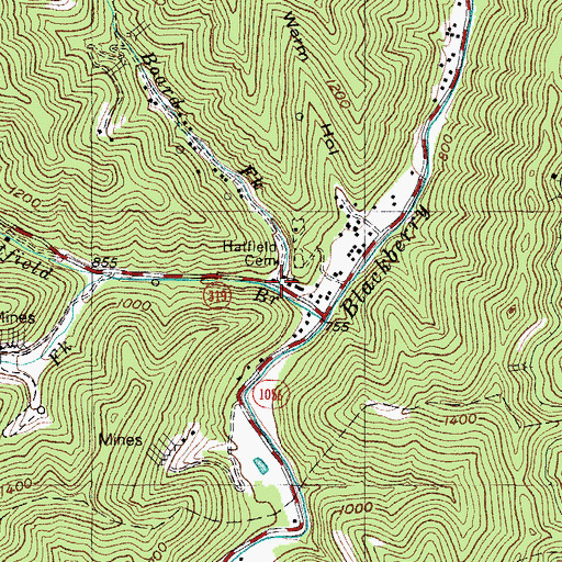 Topographic Map of Board Fork, KY
