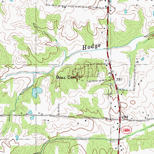 Topographic Map of Little Boaz Cemetery, KY