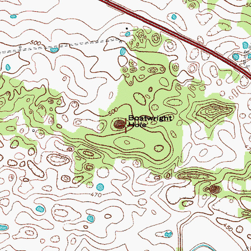 Topographic Map of Boatwright Hole, KY