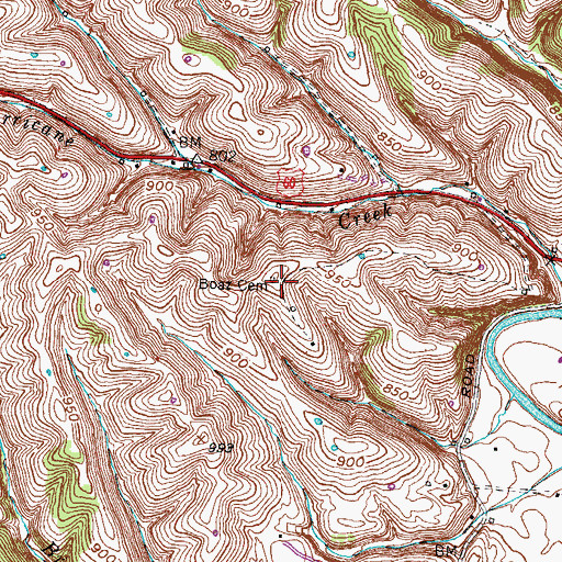 Topographic Map of Boaz Cemetery, KY