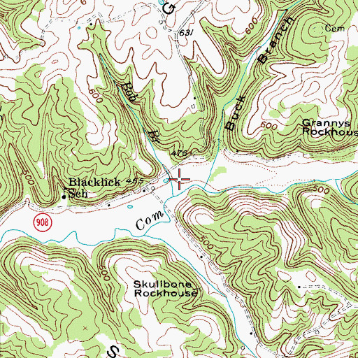 Topographic Map of Bob Branch, KY