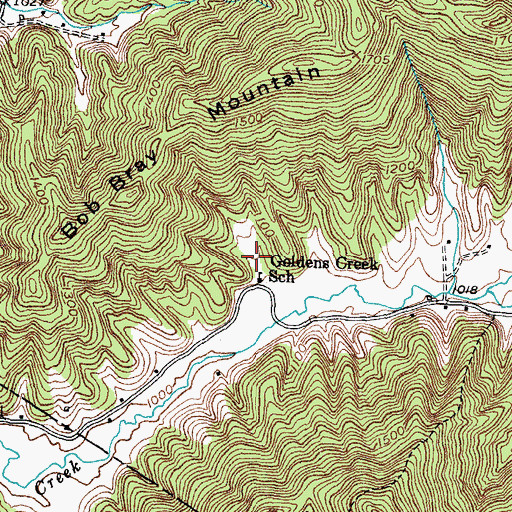 Topographic Map of Bob Bray Mountain, KY