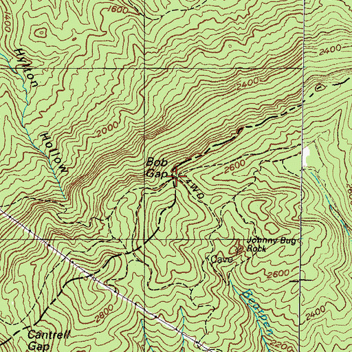 Topographic Map of Bob Gap, VA