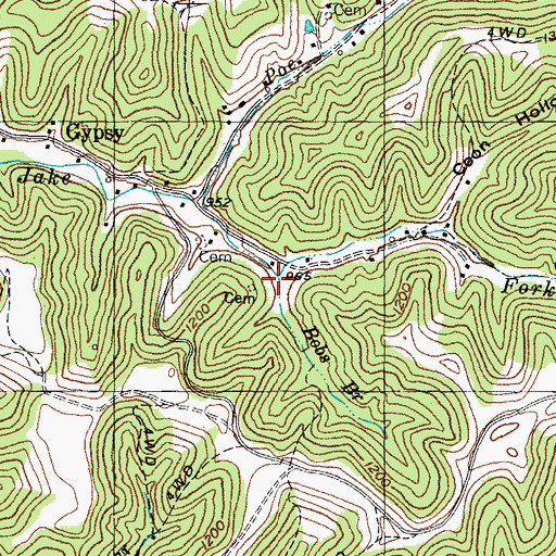 Topographic Map of Bobs Branch, KY