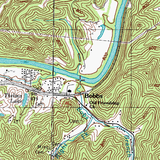 Topographic Map of Bobs Branch, KY