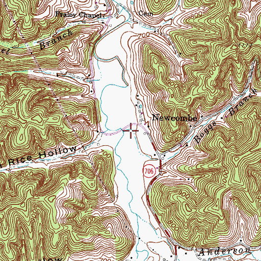 Topographic Map of Boggs Branch, KY