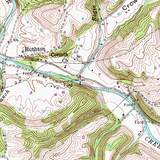 Topographic Map of Bogie Branch, KY