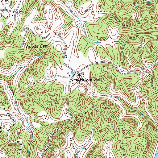 Topographic Map of Bogie School, KY