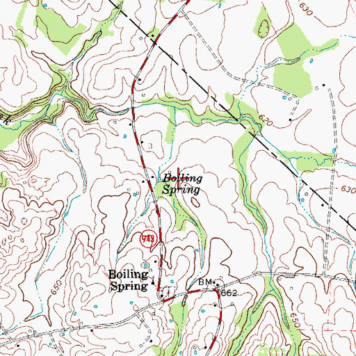 Topographic Map of Boiling Spring, KY