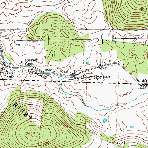 Topographic Map of Boiling Spring, KY