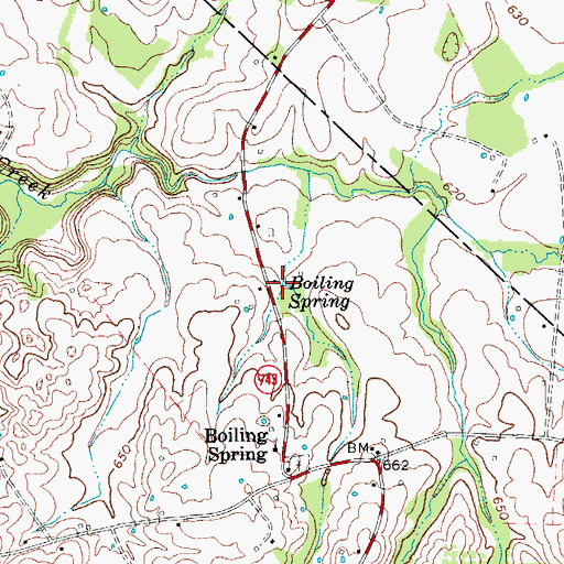 Topographic Map of Boiling Spring, KY