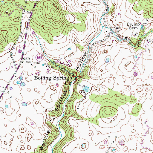 Topographic Map of Boiling Springs Church, KY