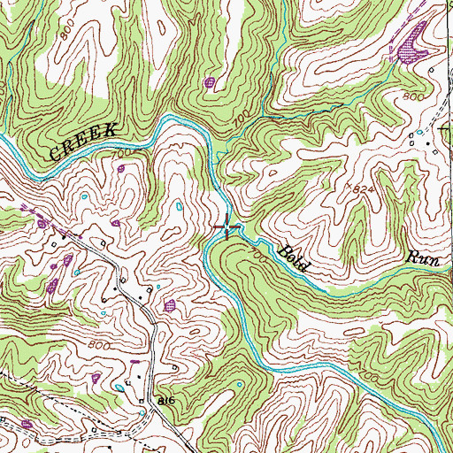 Topographic Map of Bold Run, KY