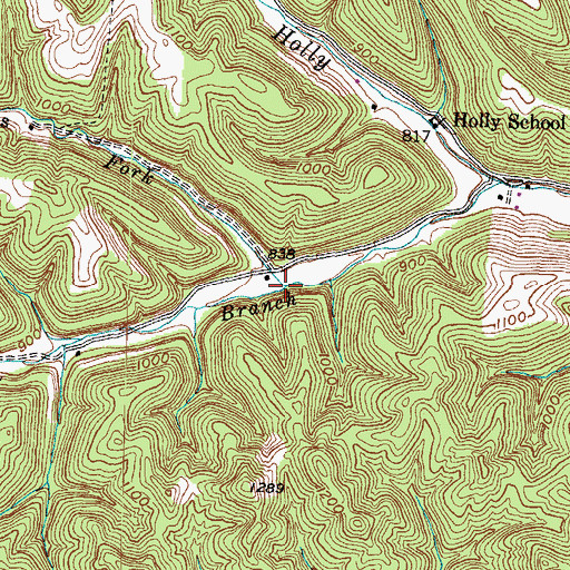 Topographic Map of Boles Fork, KY