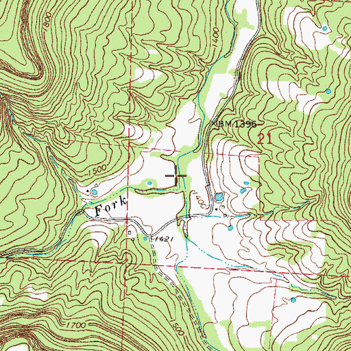 Topographic Map of East Fork Terrapin Creek, AR