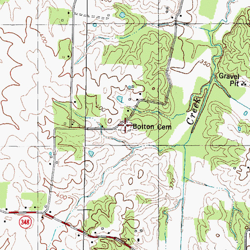 Topographic Map of Bolton Cemetery, KY