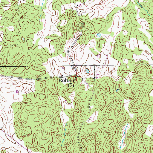 Topographic Map of Bolton Church, KY