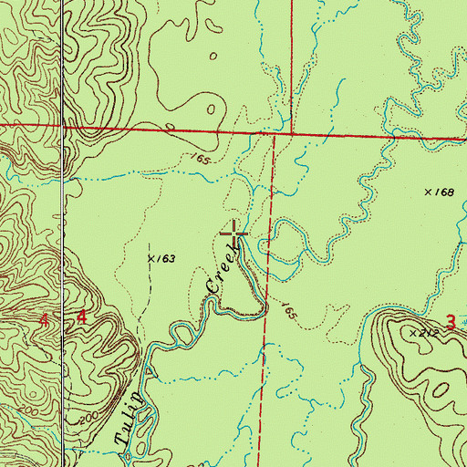 Topographic Map of East Fork Tulip Creek, AR