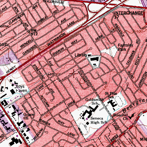 Topographic Map of Bon Air Estates, KY
