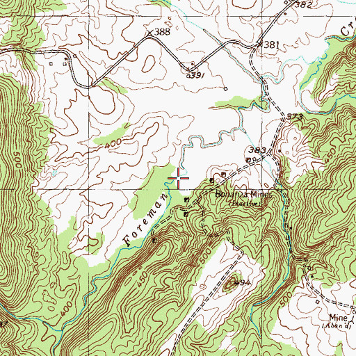 Topographic Map of Bonanza Mines, KY