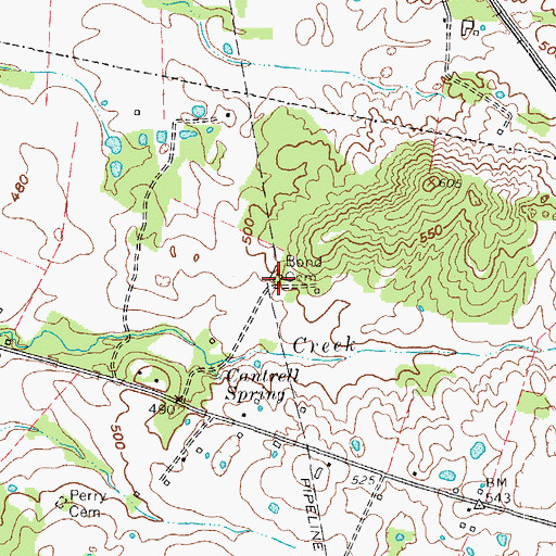 Topographic Map of Bond Cemetery, KY