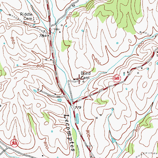 Topographic Map of Bond Cemetery, KY