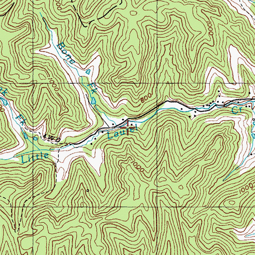 Topographic Map of Bone Fork, KY
