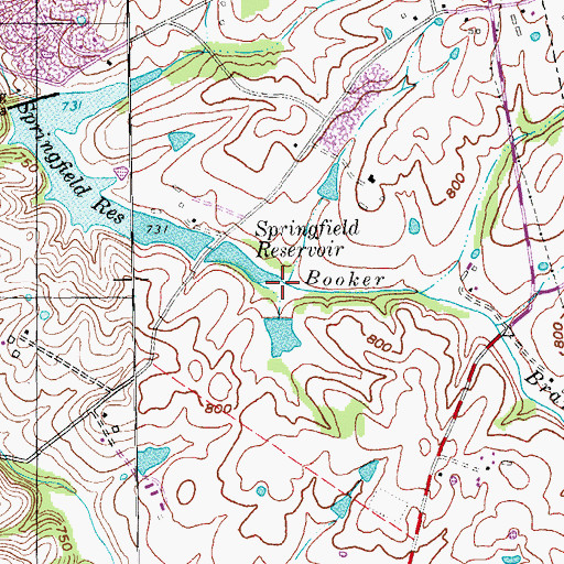 Topographic Map of Booker Branch, KY
