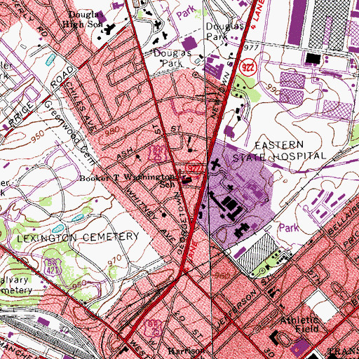 Topographic Map of Booker T Washington Montessori Magnet School, KY