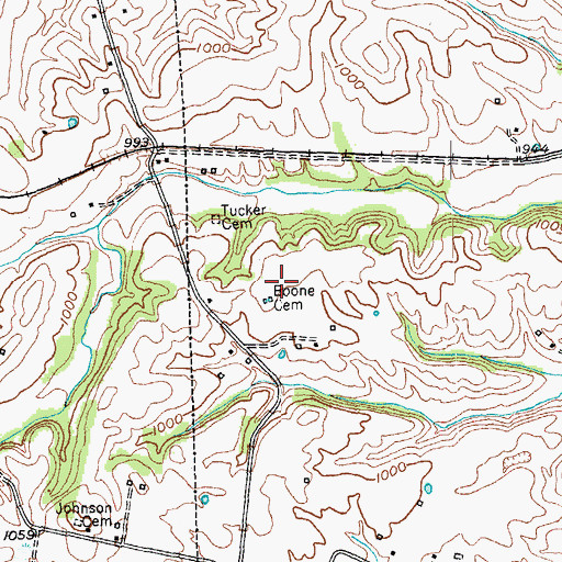 Topographic Map of Boone Cemetery, KY