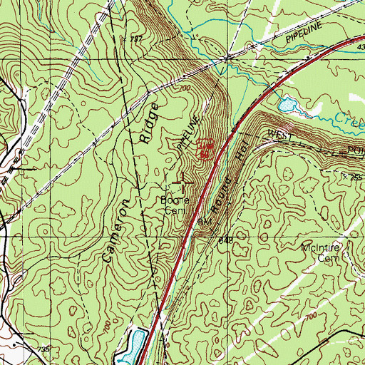 Topographic Map of Boone Cemetery, KY